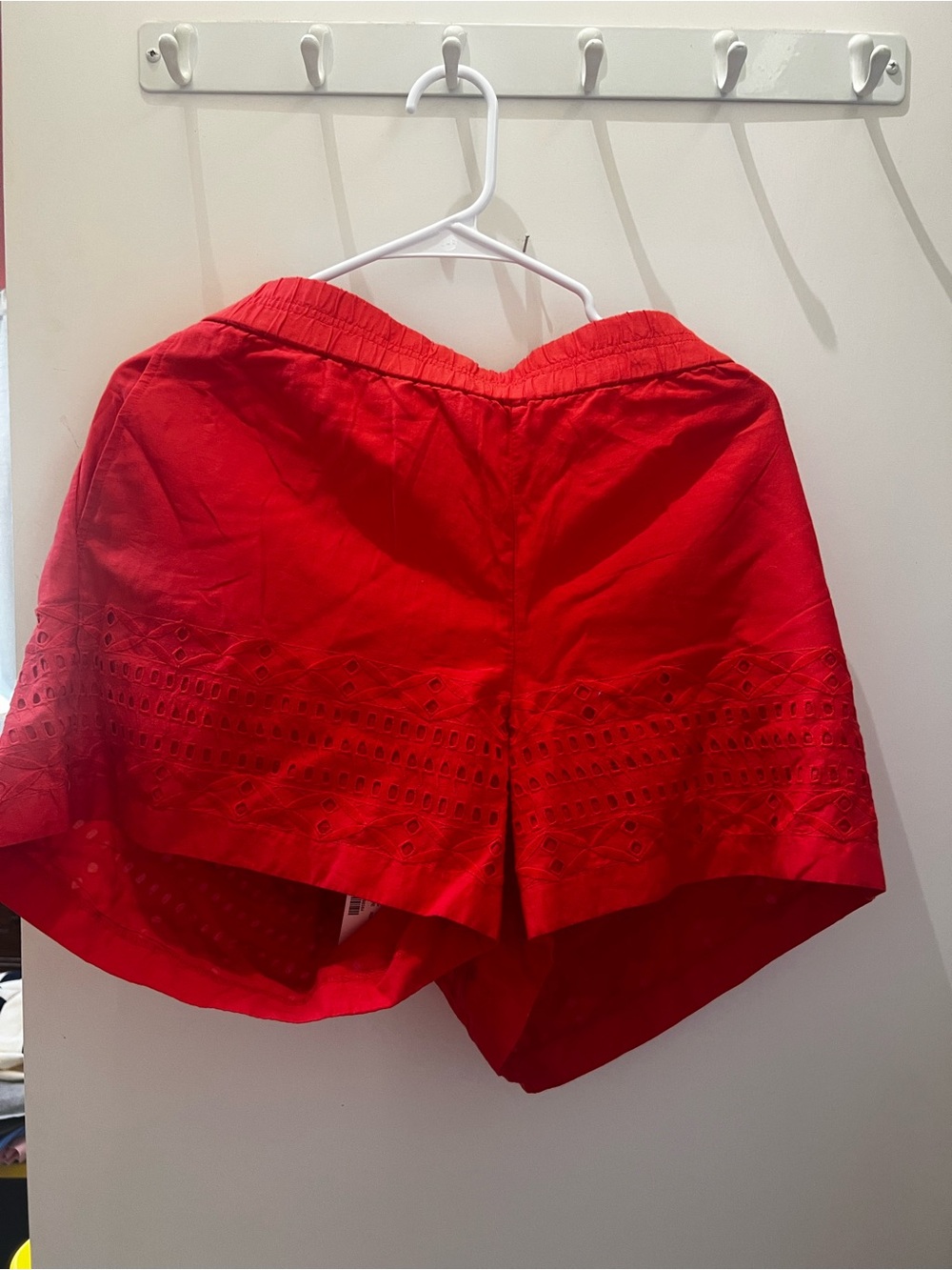 J. Crew Red Eyelet Hem High-Waist Women's Shorts